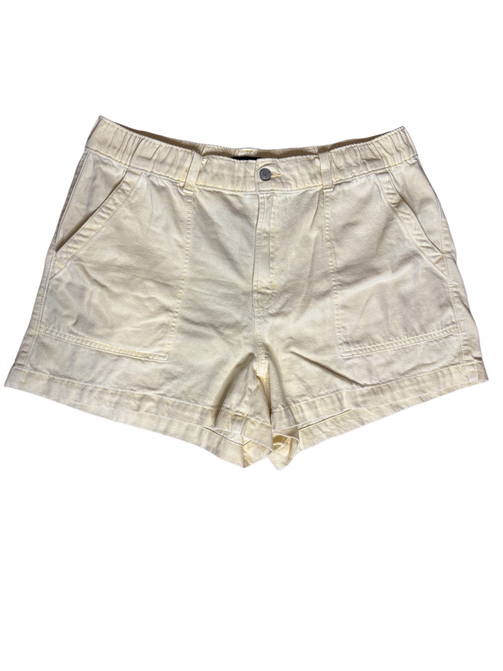 GAP Denim UltraSoft Denim Shorts Vanilla Pudding Yellow XL Cotton Lyocell Casual - Picture 3 of 6